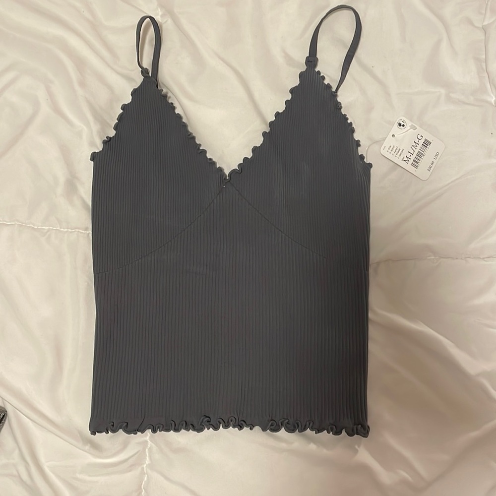 Free People skate grey ribbed tank